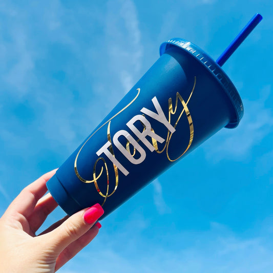 NAVY PERSONALISED COLD CUP