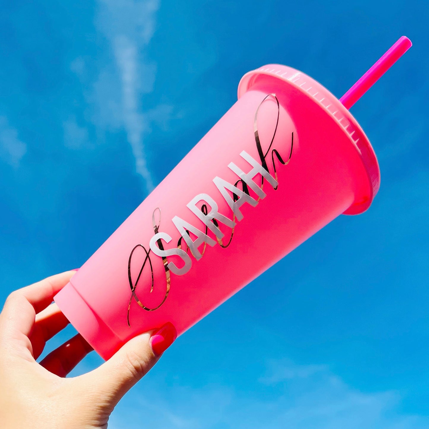 PINK PERSONALISED COLD CUP