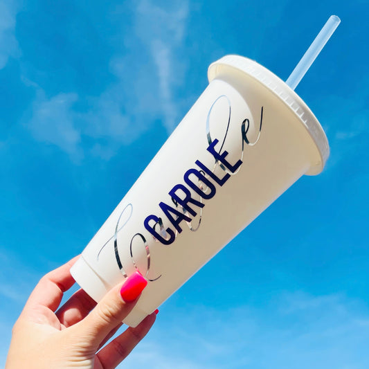WHITE PERSONALISED COLD CUP